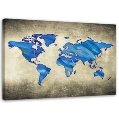 Glezna Zilā pasaules karte cena un informācija | Gleznas | 220.lv