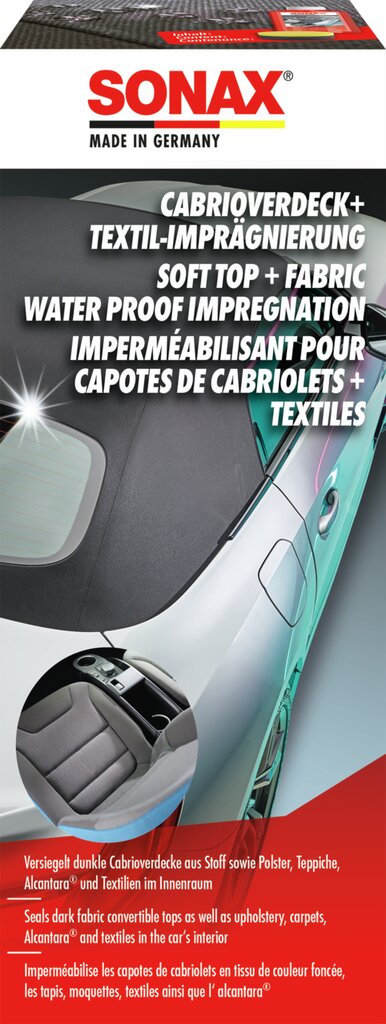 Sonax kabrioleta jumta un tekstila impregnants, 250 ml cena un informācija | Auto ķīmija | 220.lv