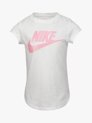 Детская футболка Nike 36F269*001, белая/розовая, 677838013627 цена и информация | Рубашки для девочек | 220.lv