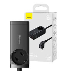 Lādētājs Baseus GaN3 Pro Desktop Powerstrip AC/2xType-C/2xUSB 65W melns PSZM000901 cena un informācija | Lādētāji un adapteri | 220.lv