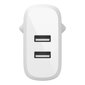Lādētājs Belkin Boost Charge Dual USB-A 24W + USB-A to USB-C cable balts cena un informācija | Lādētāji un adapteri | 220.lv