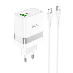 Сетевая зарядка Hoco N21 USB-A/Type-C PD30W+QC3.0 + Type-C белая цена и информация | Зарядные устройства для телефонов | 220.lv