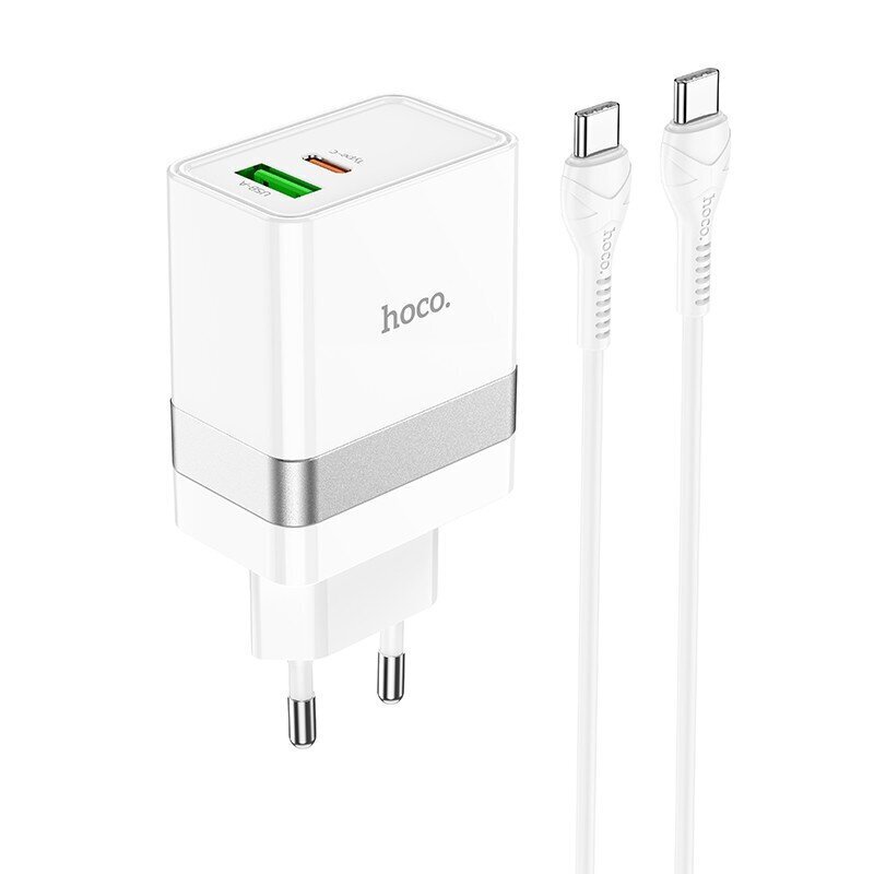 Lādētājs Hoco N21 USB-A/Type-C PD30W+QC3.0 + Type-C balts cena un informācija | Lādētāji un adapteri | 220.lv