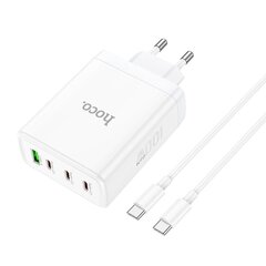 Сетевая зарядка Hoco N31 PD100W 3xType-C/1xUSB-A  + Type-C белая цена и информация | Зарядные устройства для телефонов | 220.lv