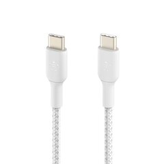 USB кабель Belkin Boost Charge Braided USB-C to USB-C 1.0m белый цена и информация | Кабели для телефонов | 220.lv