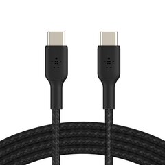 USB kabelis Belkin Boost Charge Braided USB-C to USB-C 1.0m melns cena un informācija | Savienotājkabeļi | 220.lv