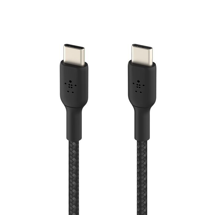 USB kabelis Belkin Boost Charge Braided USB-C to USB-C 1.0m melns cena un informācija | Savienotājkabeļi | 220.lv