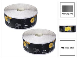 Smilšpapīrs 115 mm x 50 m P40 cena un informācija | Rokas instrumenti | 220.lv