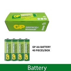 GP Battery Baterijas Greencell 1.5V AA MN1500, 40 gab. cena un informācija | Baterijas | 220.lv