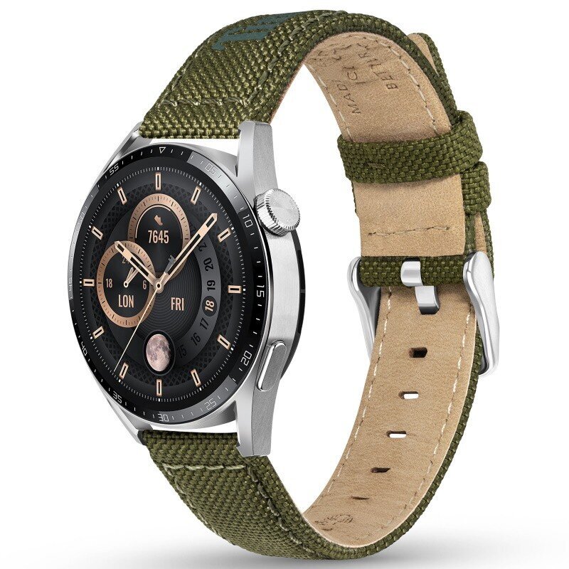 Pulksteņa siksniņa Timberland Strap Sapo L Green Fabric SS 22 mm TDOUF0000304 cena un informācija | Sieviešu pulksteņi | 220.lv