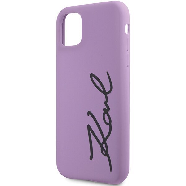 Karl Lagerfeld KLHCN61SKSVGU iPhone 11 | Xr 6.1" violets|violets cietais korpuss Silicone Signature cena un informācija | Telefonu vāciņi, maciņi | 220.lv