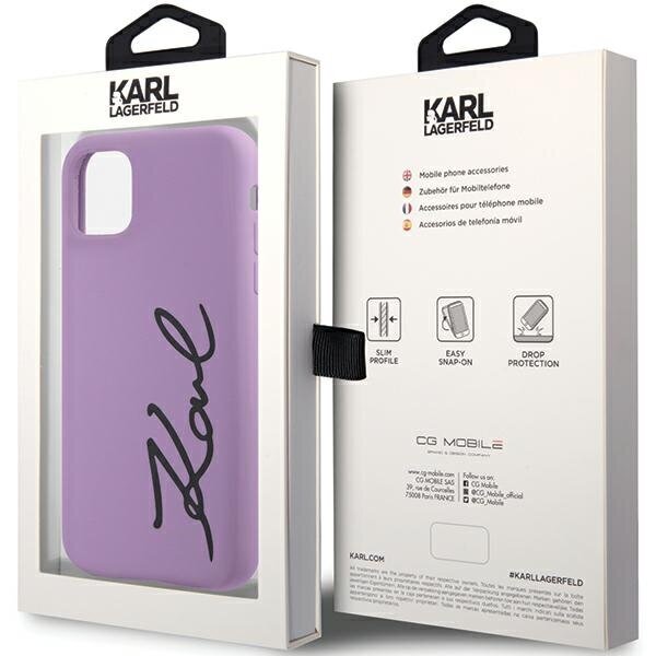 Karl Lagerfeld KLHCN61SKSVGU iPhone 11 | Xr 6.1" violets|violets cietais korpuss Silicone Signature цена и информация | Telefonu vāciņi, maciņi | 220.lv