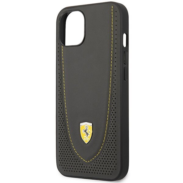 Ferrari FEHCP13MRGOG iPhone 13 6.1" melns|melns cietais korpuss Leather Curved Line cena un informācija | Telefonu vāciņi, maciņi | 220.lv