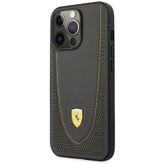Ferrari FEHCP13LRGOG iPhone 13 Pro | 13 6.1" melns|melns cietais korpuss Leather Curved Line цена и информация | Чехлы для телефонов | 220.lv