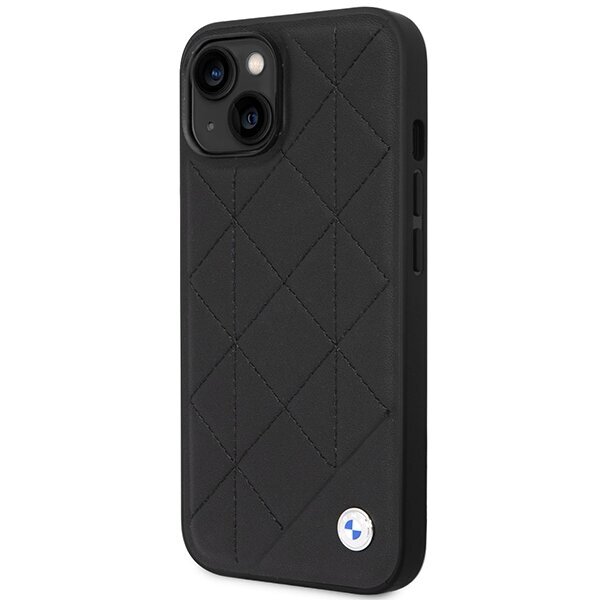 Korpuss BMW BMHCP14S22RQDK iPhone 14 6.1" melns|melns Leather Quilted cena un informācija | Telefonu vāciņi, maciņi | 220.lv