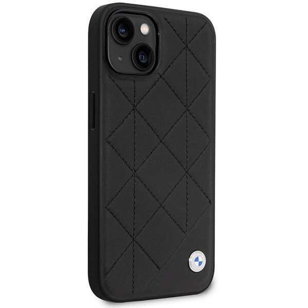 Korpuss BMW BMHCP14S22RQDK iPhone 14 6.1" melns|melns Leather Quilted cena un informācija | Telefonu vāciņi, maciņi | 220.lv