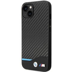 Korpuss BMW BMHCP13M22NBCK iPhone 13 6.1" melns|melns Leather Carbon cena un informācija | Telefonu vāciņi, maciņi | 220.lv