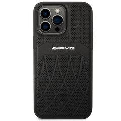 AMG AMHMP14XOSDBK iPhone 14 Pro Max 6,7" melns|melns cietais korpuss Leather Curved Lines MagSafe цена и информация | Чехлы для телефонов | 220.lv