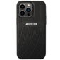 AMG AMHMP14XOSDBK iPhone 14 Pro Max 6,7" melns|melns cietais korpuss Leather Curved Lines MagSafe cena un informācija | Telefonu vāciņi, maciņi | 220.lv