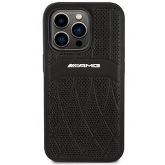 AMG AMHMP14LOSDBK iPhone 14 Pro 6.1" melns|melns cietais korpuss Leather Curved Lines MagSafe цена и информация | Чехлы для телефонов | 220.lv