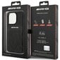 AMG AMHMP14LOSDBK iPhone 14 Pro 6.1" melns|melns cietais korpuss Leather Curved Lines MagSafe cena un informācija | Telefonu vāciņi, maciņi | 220.lv