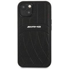 AMG AMHCP13MOSDBK iPhone 13 6.1" czarny|black hardcase Leather Curved Lines цена и информация | Чехлы для телефонов | 220.lv