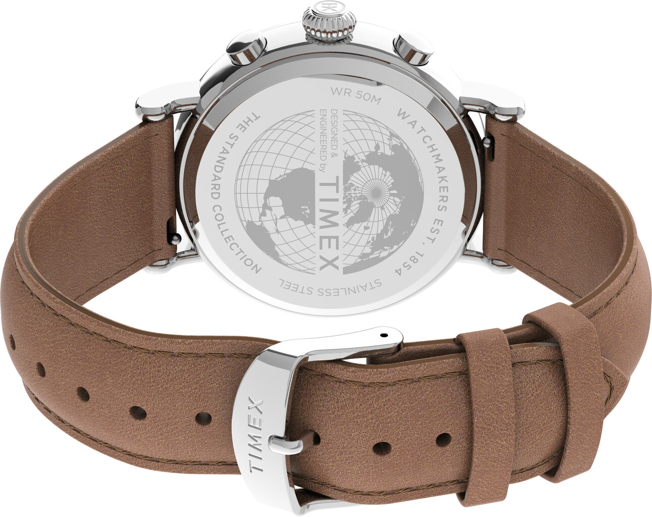 Timex Standard Chronograph 41mm Ādas siksniņas pulkstenis TW2V27500 cena un informācija | Vīriešu pulksteņi | 220.lv