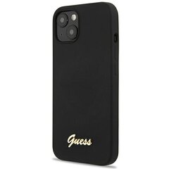 Guess GUHCP13MLSLMGBK iPhone 13 6,1" black|czarny hardcase Silicone Script Gold Logo цена и информация | Чехлы для телефонов | 220.lv