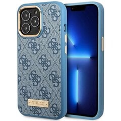 Guess GUHMP14LU4GPRB iPhone 14 Pro 6.1" niebieski|blue hard case 4G Logo Plate MagSafe цена и информация | Чехлы для телефонов | 220.lv