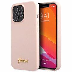 Guess GUHCP13XLSLMGLP iPhone 13 Pro Max 6.7" jasnoróżowy|light pink hardcase Silicone Script Gold Logo цена и информация | Чехлы для телефонов | 220.lv