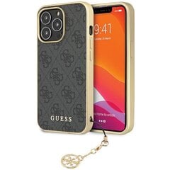 Guess GUHCP14XGF4GGR iPhone 14 Pro Max 6.7" pelēks|pelēks cietais korpuss 4G Charms Collection cena un informācija | Telefonu vāciņi, maciņi | 220.lv