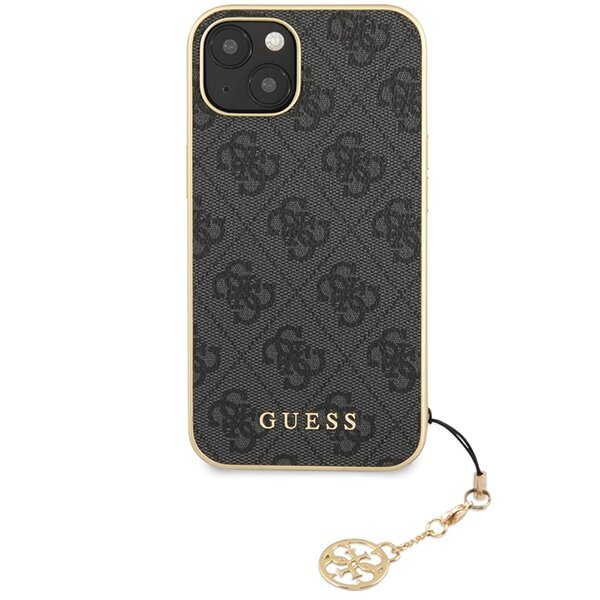 Guess GUHCP14SGF4GGR iPhone 14 6.1" pelēks|pelēks cietais korpuss 4G Charms Collection cena un informācija | Telefonu vāciņi, maciņi | 220.lv