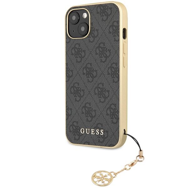 Guess GUHCP14SGF4GGR iPhone 14 6.1" pelēks|pelēks cietais korpuss 4G Charms Collection cena un informācija | Telefonu vāciņi, maciņi | 220.lv