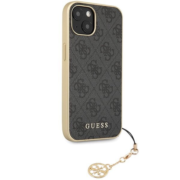 Guess GUHCP14SGF4GGR iPhone 14 6.1" pelēks|pelēks cietais korpuss 4G Charms Collection cena un informācija | Telefonu vāciņi, maciņi | 220.lv