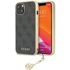 Guess GUHCP14SGF4GGR iPhone 14 6.1" pelēks|pelēks cietais korpuss 4G Charms Collection cena un informācija | Telefonu vāciņi, maciņi | 220.lv