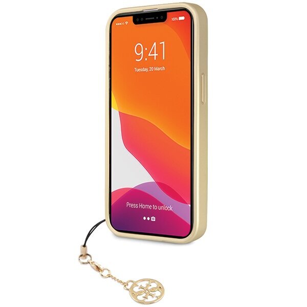 Guess GUHCP14LGF4GGR iPhone 14 Pro 6,1" pelēks|pelēks cietais korpuss 4G Charms Collection cena un informācija | Telefonu vāciņi, maciņi | 220.lv