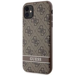 Guess GUHCN61P4SNW iPhone 11 | Xr brūns|brūns cietais korpuss 4G Stripe cena un informācija | Telefonu vāciņi, maciņi | 220.lv