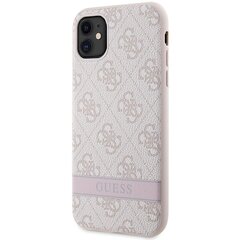 Guess GUHCN61P4SNP iPhone 11 | Xr rozā|rozā cietais korpuss 4G Stripe cena un informācija | Telefonu vāciņi, maciņi | 220.lv