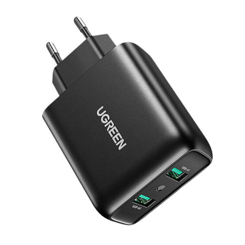 Fast Charger UGREEN, 2xUSB-A, 18W, PD 3.0 EU(black) cena un informācija | Lādētāji un adapteri | 220.lv