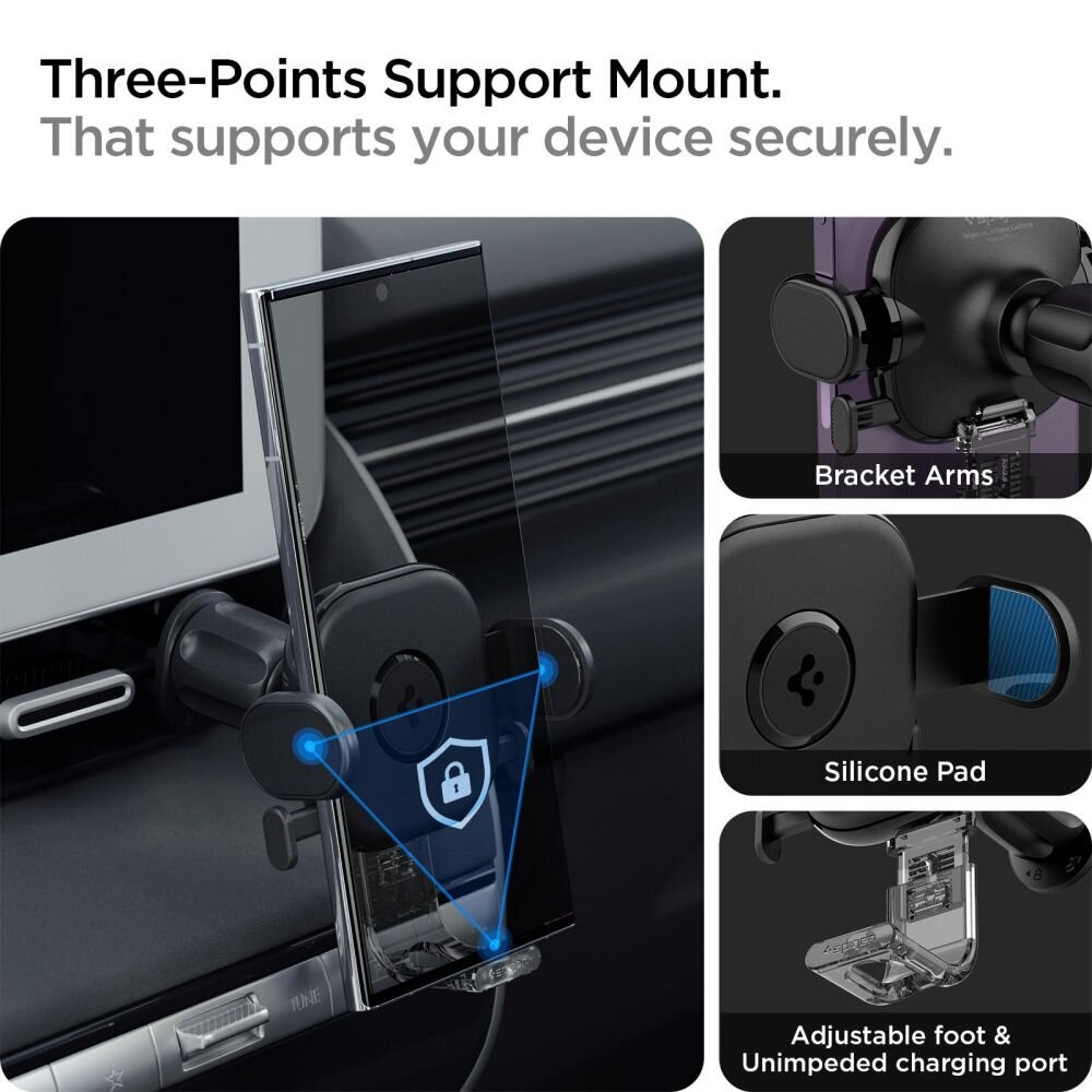 Spigen automašīnas stiprinājums UTS12 Onetap Universal Vent Car Mount, melns цена и информация | Auto turētāji | 220.lv