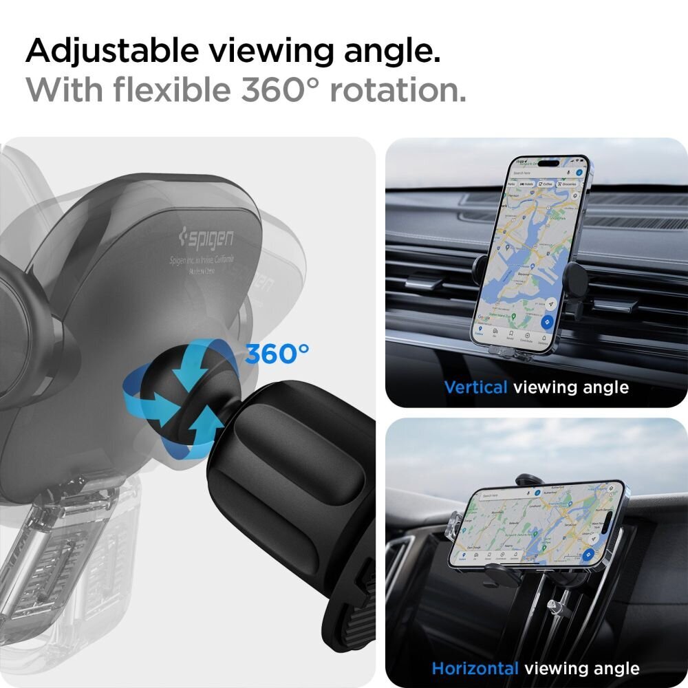 Spigen automašīnas stiprinājums UTS12 Onetap Universal Vent Car Mount, melns cena un informācija | Auto turētāji | 220.lv