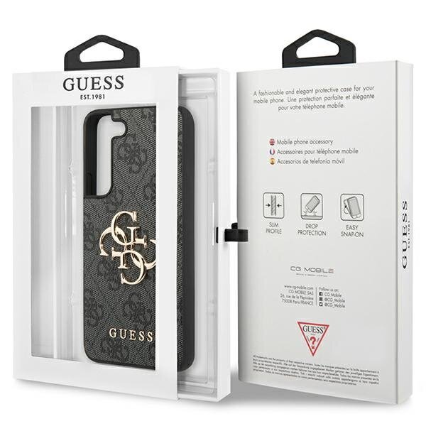 Guess GUHCS23S4GMGGR S23 S911 pelēks|pelēks cietais korpuss 4G Big Metal Logo cena un informācija | Telefonu vāciņi, maciņi | 220.lv