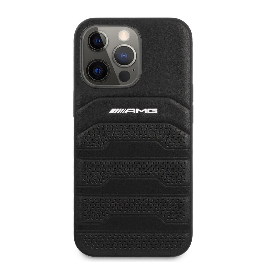 AMG Leather Debossed Lines Case for iPhone 14 Pro Max cena un informācija | Telefonu vāciņi, maciņi | 220.lv