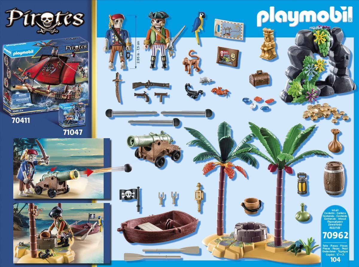 70962 Playmobil Pirāti, 104 d. cena un informācija | Konstruktori | 220.lv