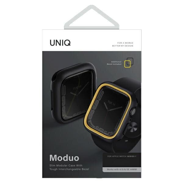 Uniq korpuss Moduo Apple Watch Series 4|5|6|7|8|SE 44|45mm melns-sinepes|pusnakts-sinepes цена и информация | Viedpulksteņu un viedo aproču aksesuāri | 220.lv