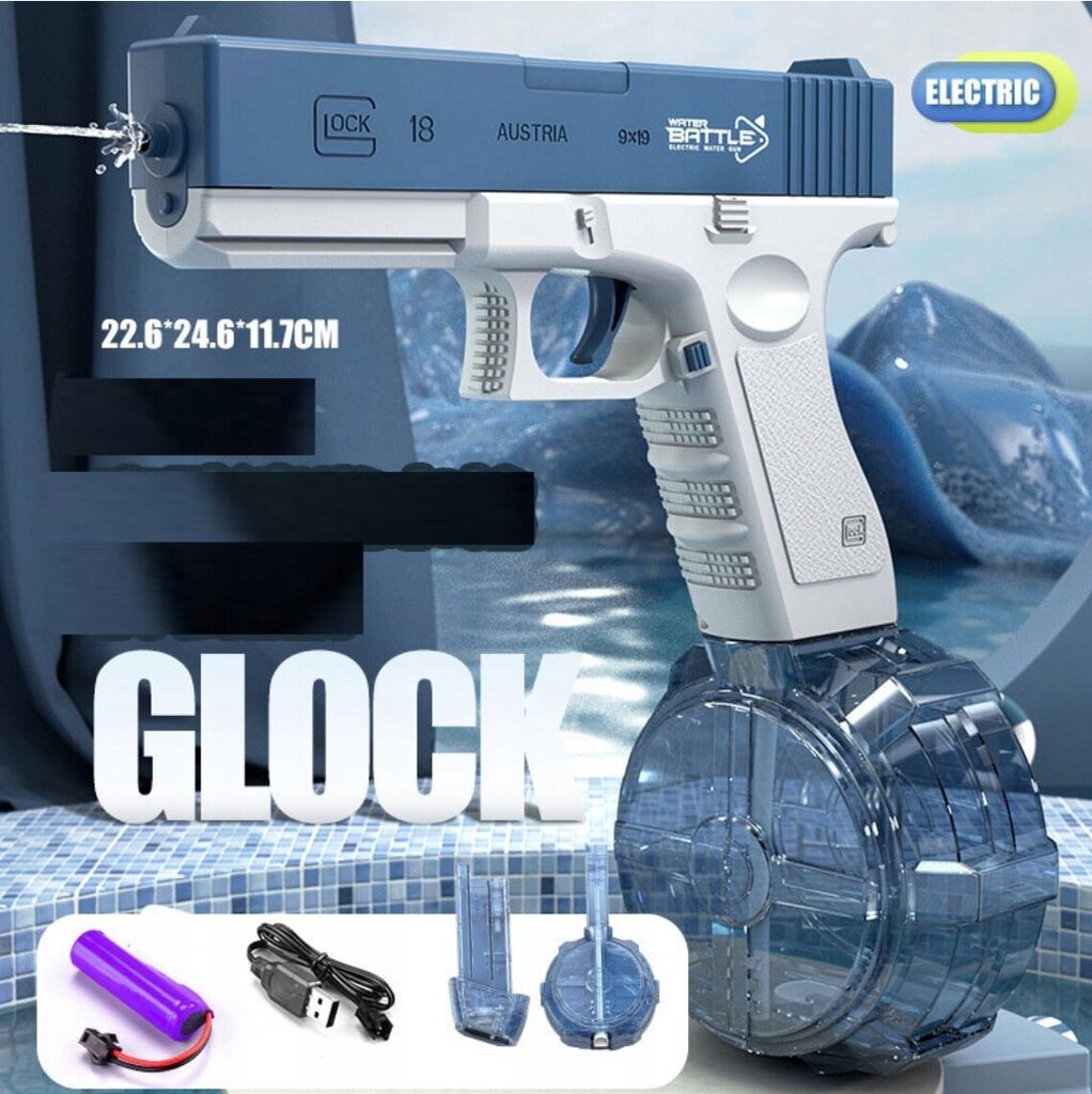 Elektriskā automātiskā ūdens pistole Glock cena un informācija | Ūdens, smilšu un pludmales rotaļlietas | 220.lv