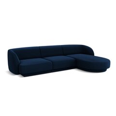 Samtains labās puses stūra dīvāns Micadoni Miley, 259 x 155 x 74, zils cena un informācija | Dīvāni | 220.lv