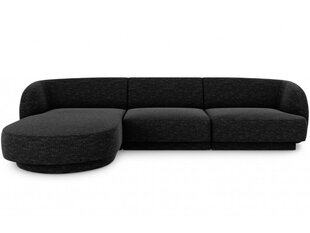 Левосторонний угловой диван Micadoni Miley, 259 x 155 x 74, черный цена и информация | Диваны | 220.lv
