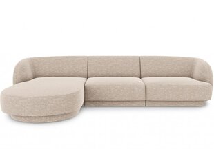 Kreisās puses stūra dīvāns Micadoni Miley, 259 x 155 x 74 cm, smilškrāsas cena un informācija | Dīvāni | 220.lv