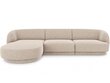 Kreisās puses stūra dīvāns Micadoni Miley, 259 x 155 x 74 cm, smilškrāsas цена и информация | Dīvāni | 220.lv